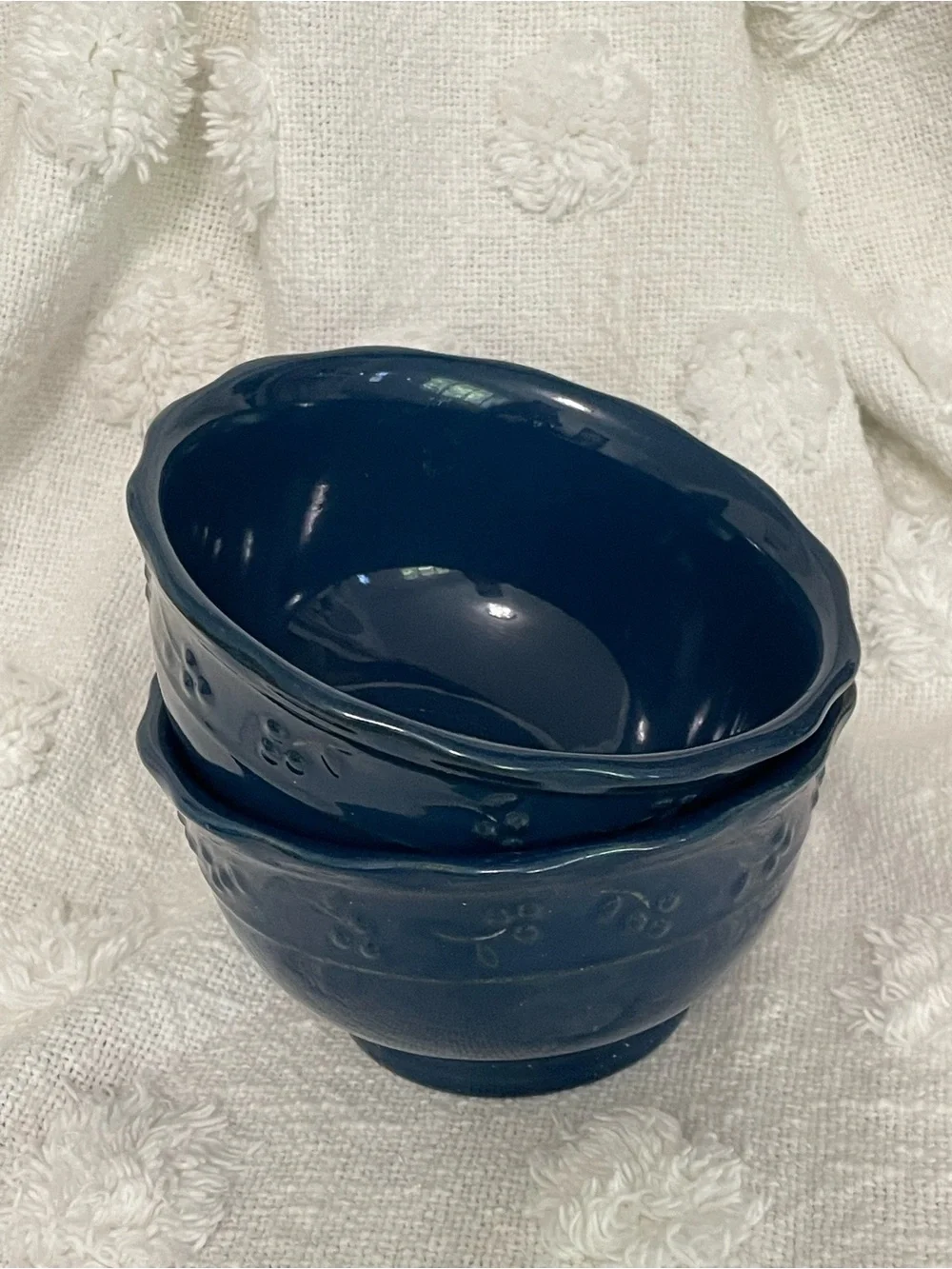 Vintage Bella Glazed Stoneware 5” Bowls by Debby‎ Segura Blue (2)